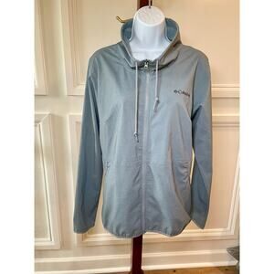 Columbia Grey Full-Zip Softshell Jacket Stand-Up Cowl Neck size L